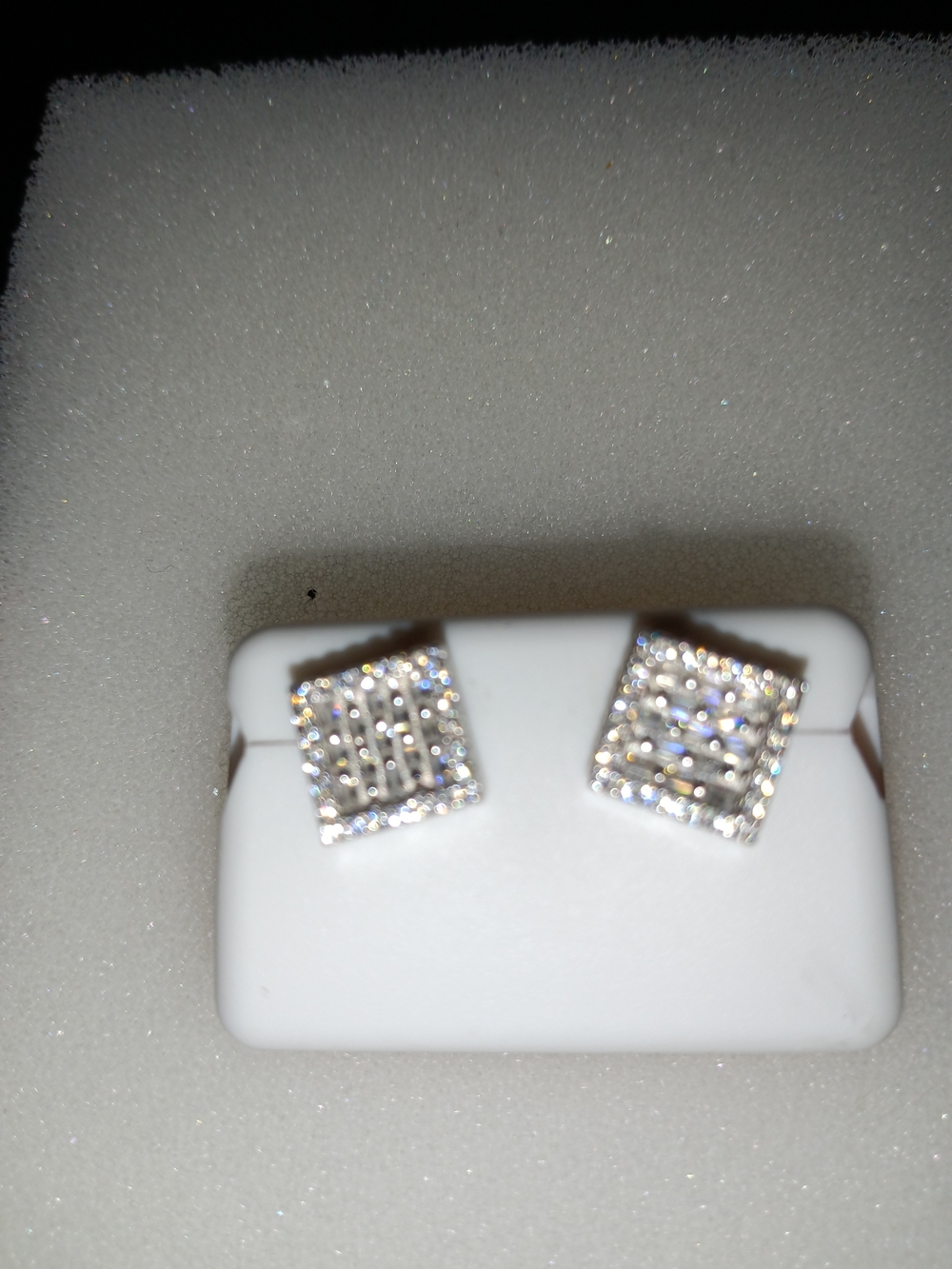 Moissanite Stud Earrings 925 Silver 1.50 CTW Waffles